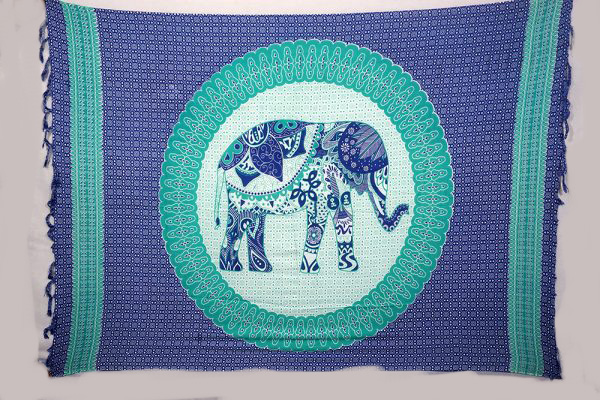 Elephant Sarong Blue & Teal