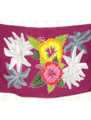 Purple Multi Flower Beach Sarong