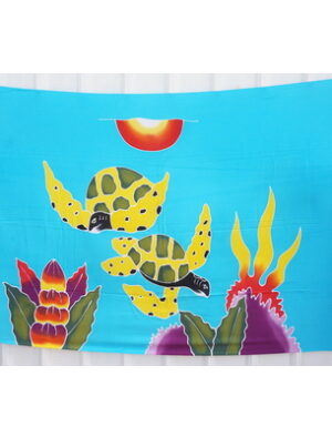 teal two turtles Sarong Products