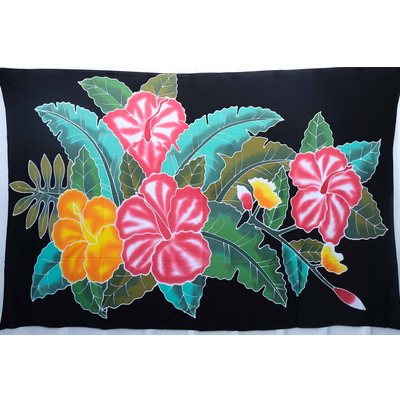 Cheap Sarong for sale black w/ Big Flowers