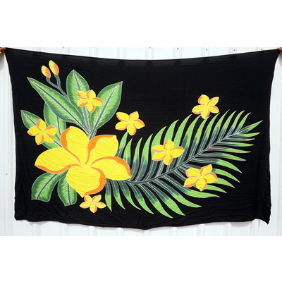 Black Large Yellow Flower Sarong Wrap in Canada